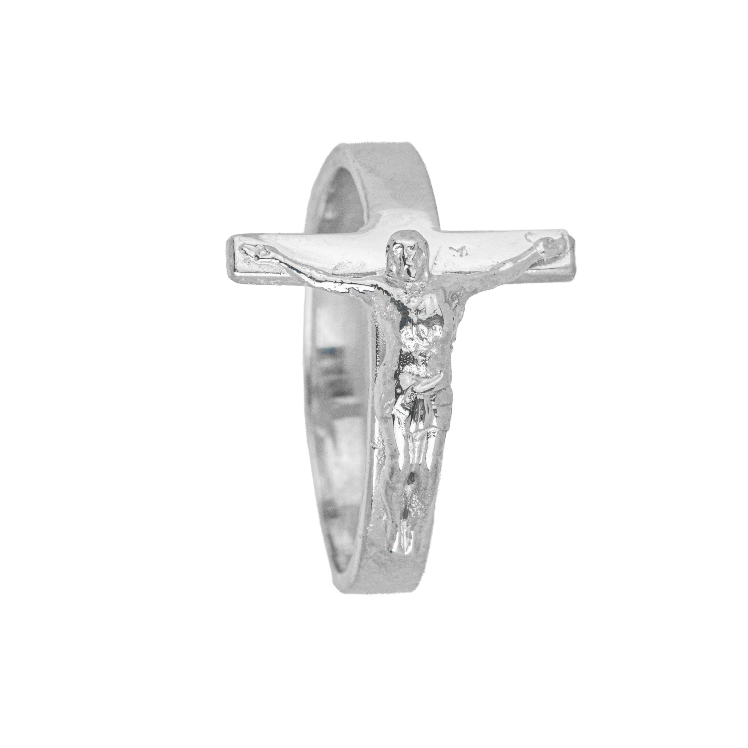 NO CODE NOT PRICE Ring with Christ on the Cross in 925 Silver