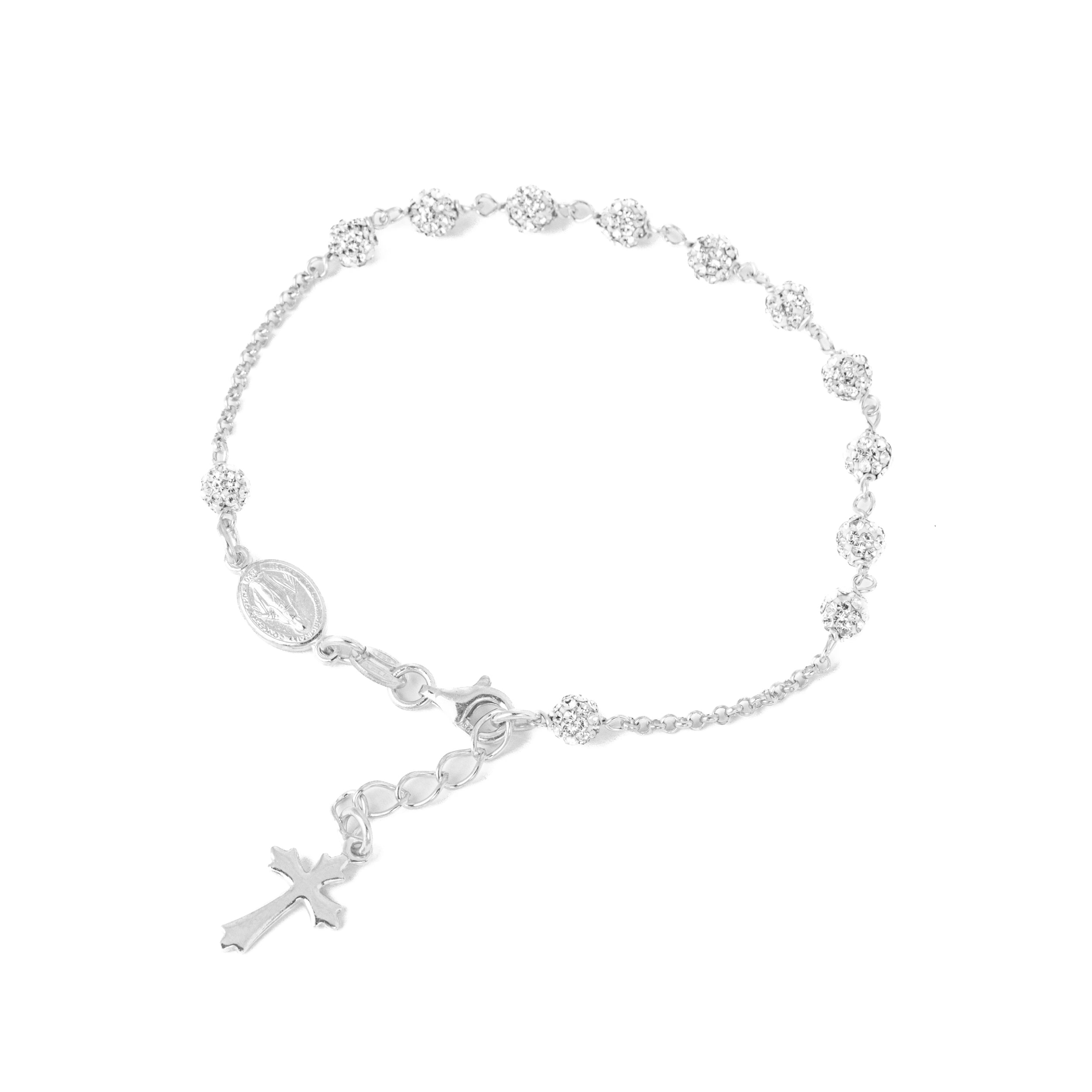 Bracciale Decina Rosario in Argento 925 con Cristalli