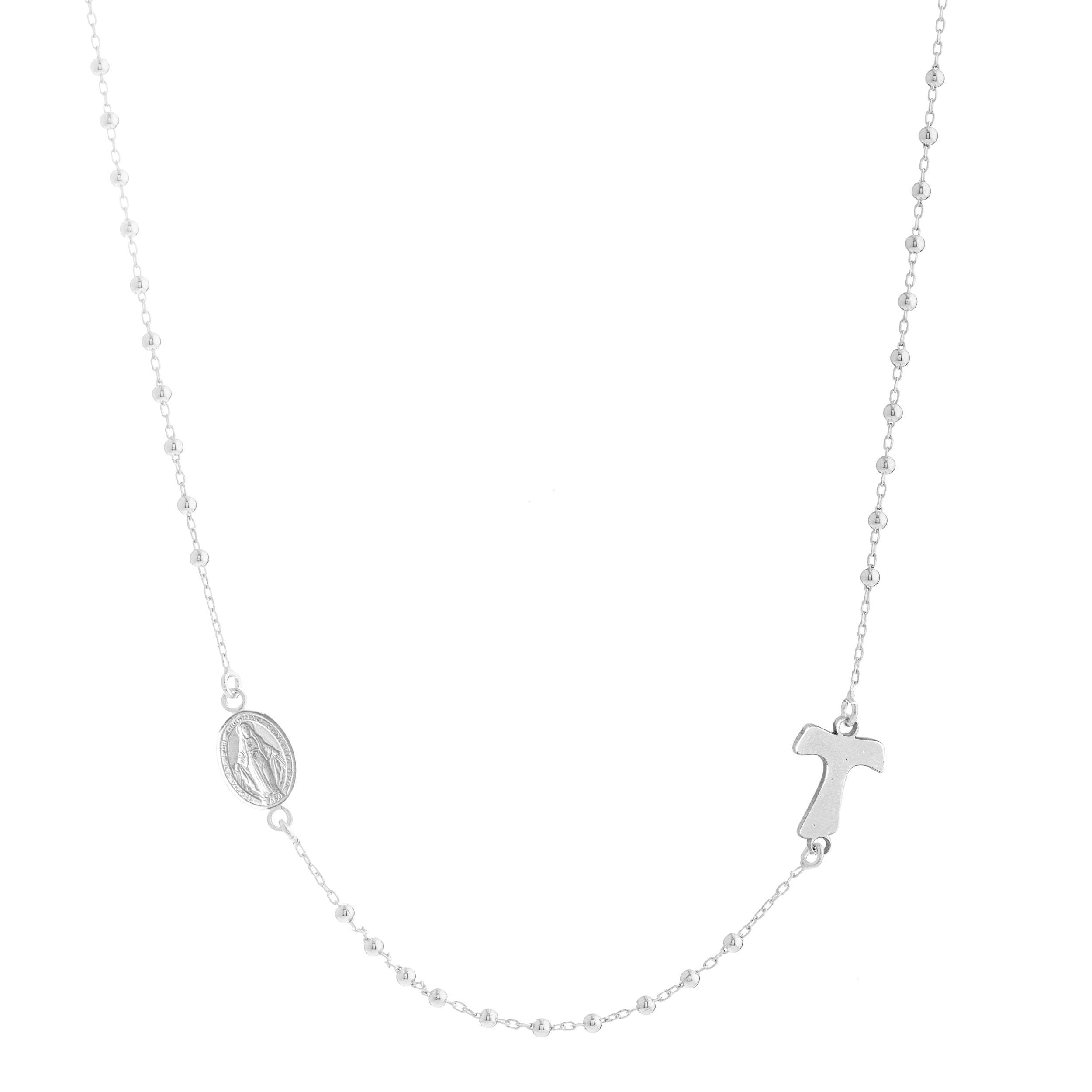 Collana Rosario DG in Argento 925 con Croce Tao fatto a mano