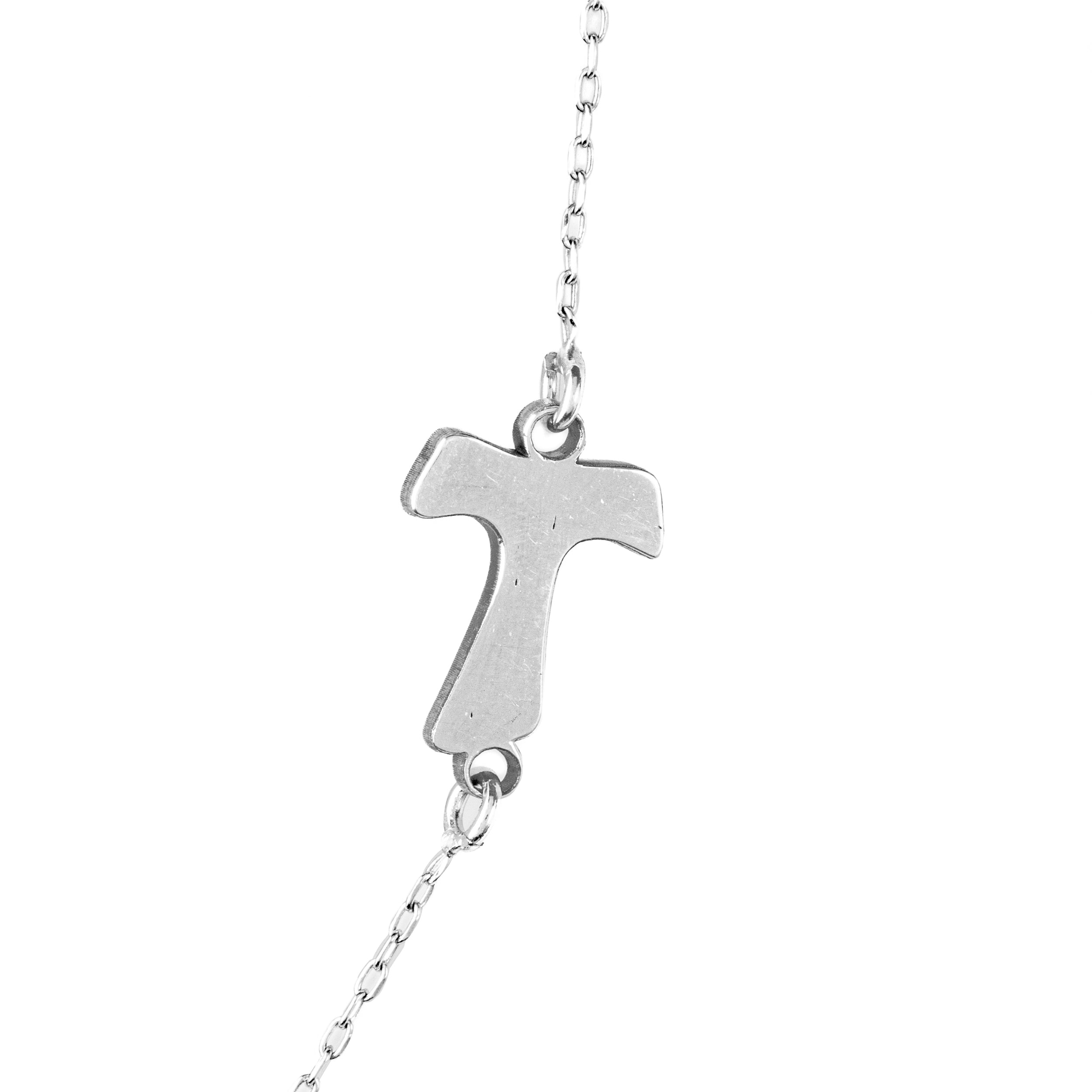 Collana Rosario DG in Argento 925 con Croce Tao fatto a mano