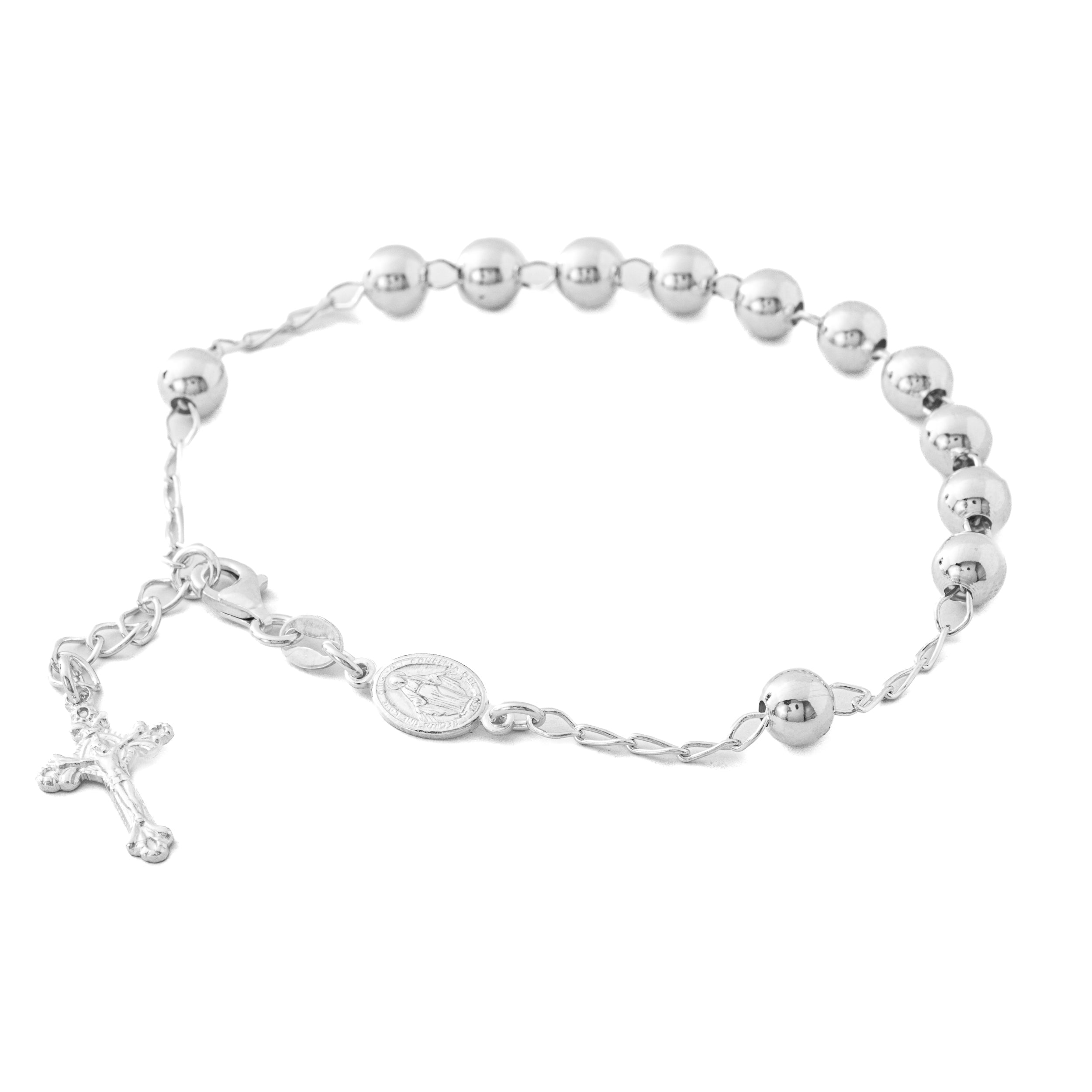 925 silver bracelets. With 6mm beads and Miraculous Madonna