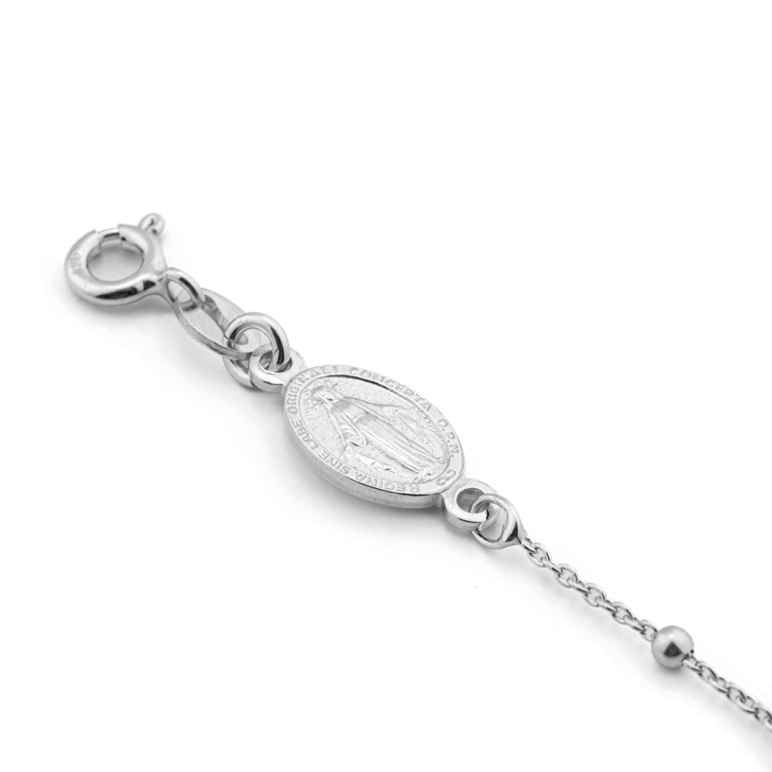 Bracciali argento 925. Grani 1,80mm, Madonna.