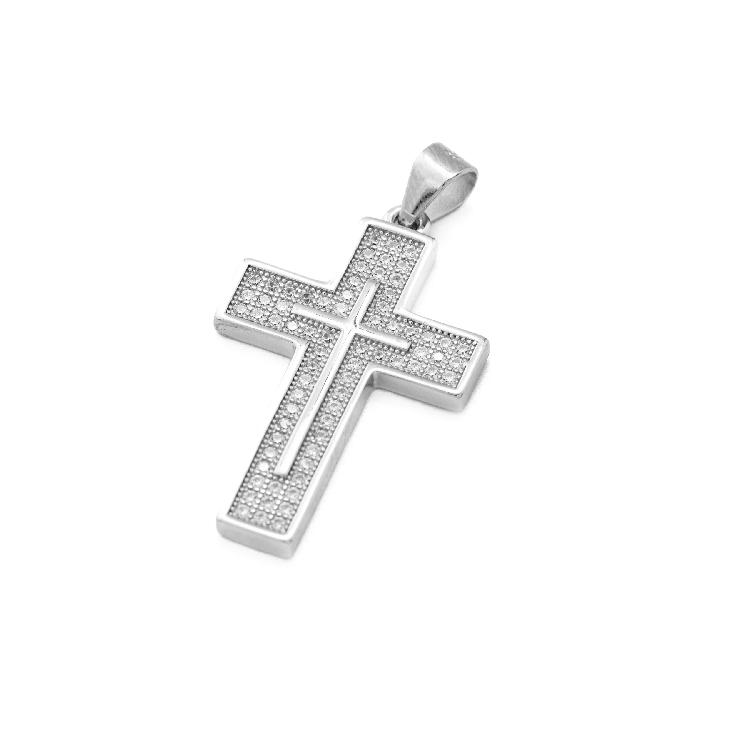 925 Silver Cross with Zircons