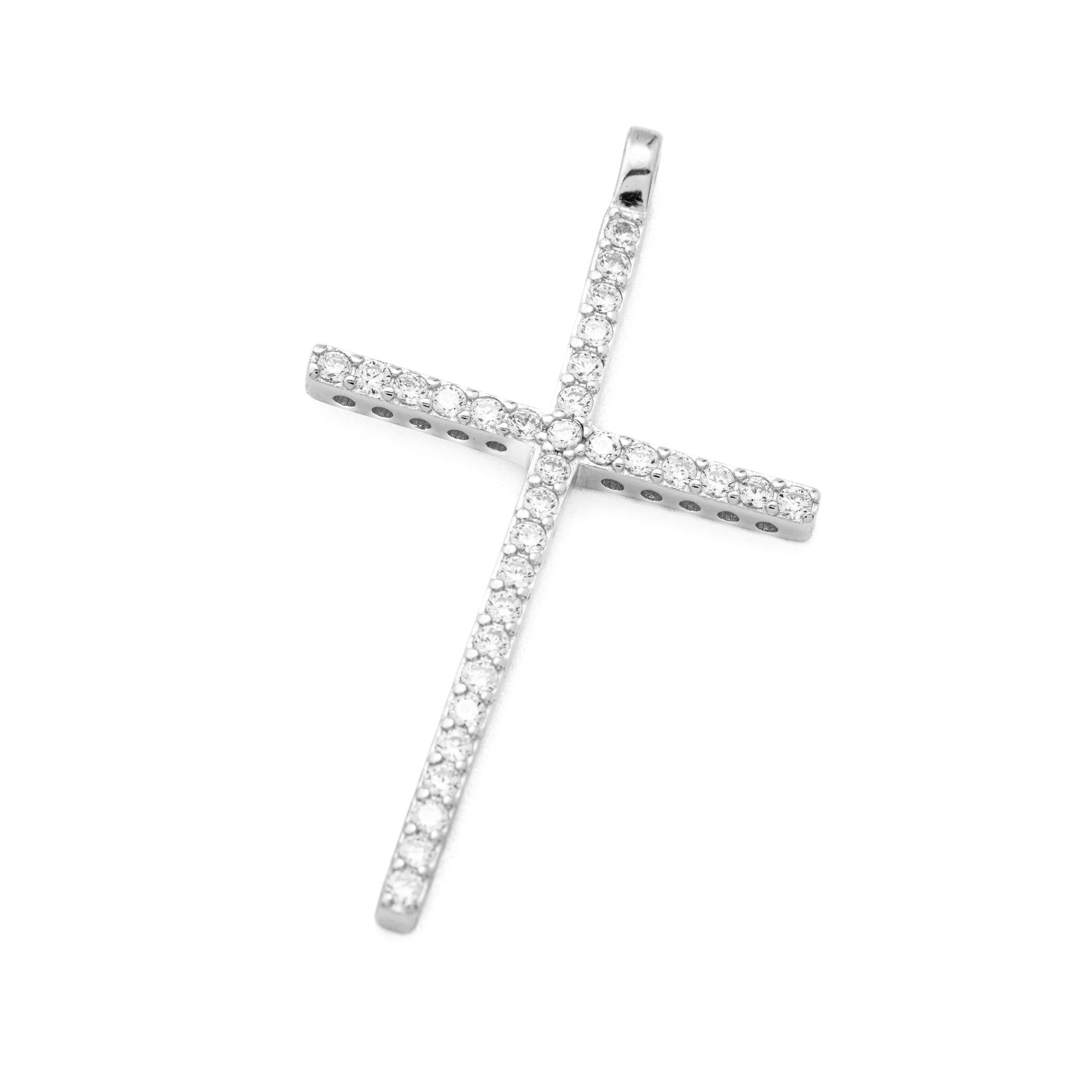 925 Silver Cross with Zircons