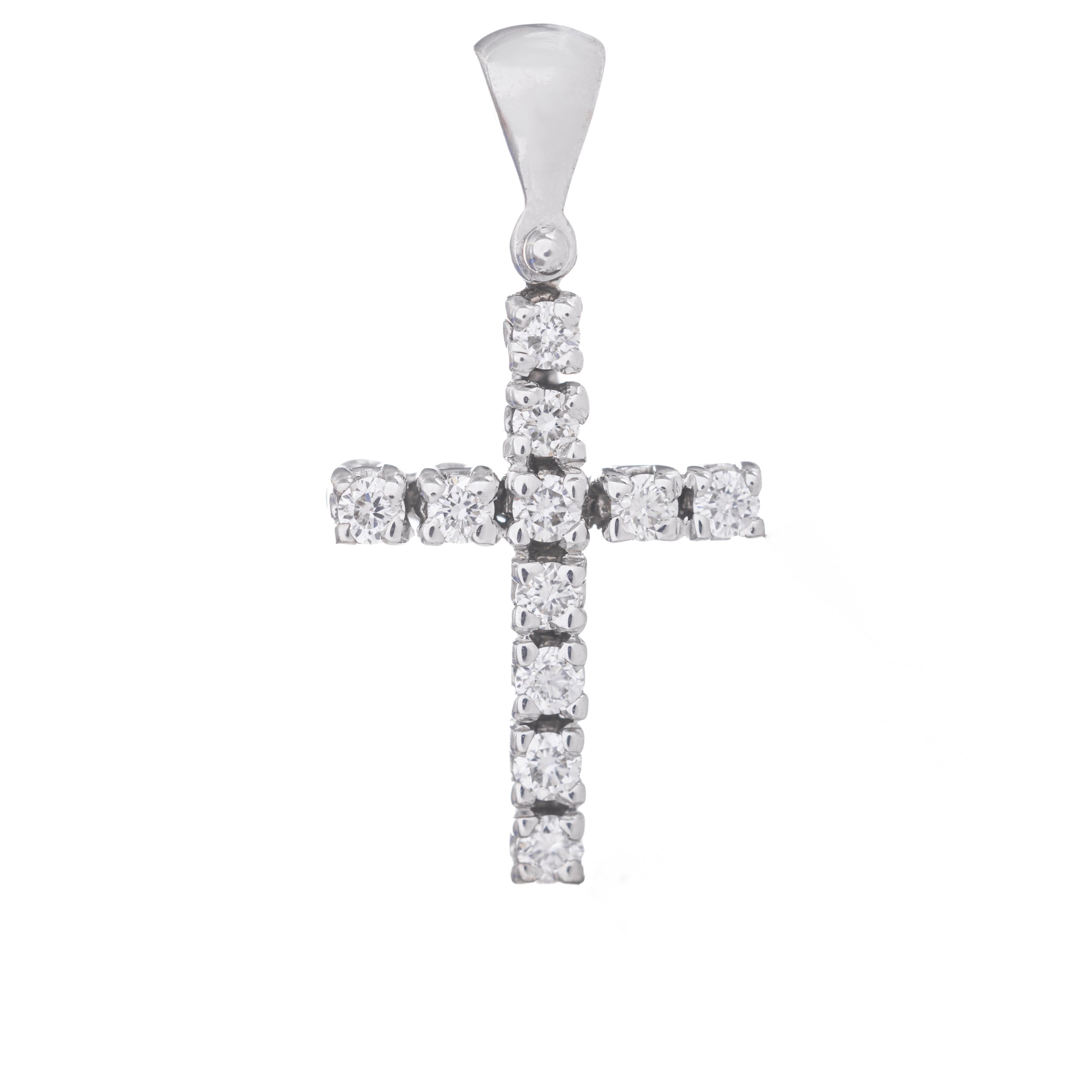 925 Silver Cross with Golden or Rhodium Zircons