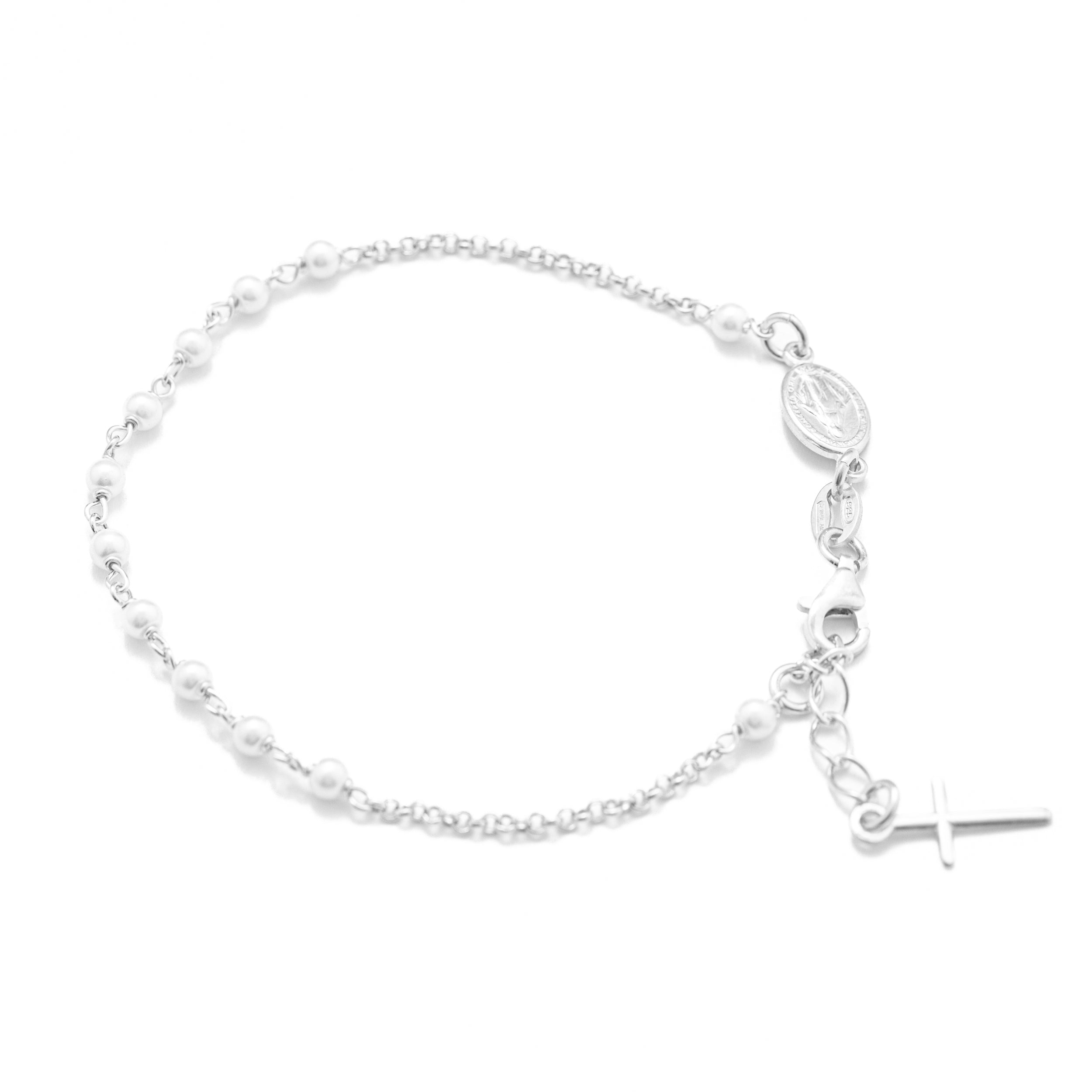 NOT PHOTO MADONNA ROSES 925 silver bracelets. With 2.50mm bead and Miraculous Madonna