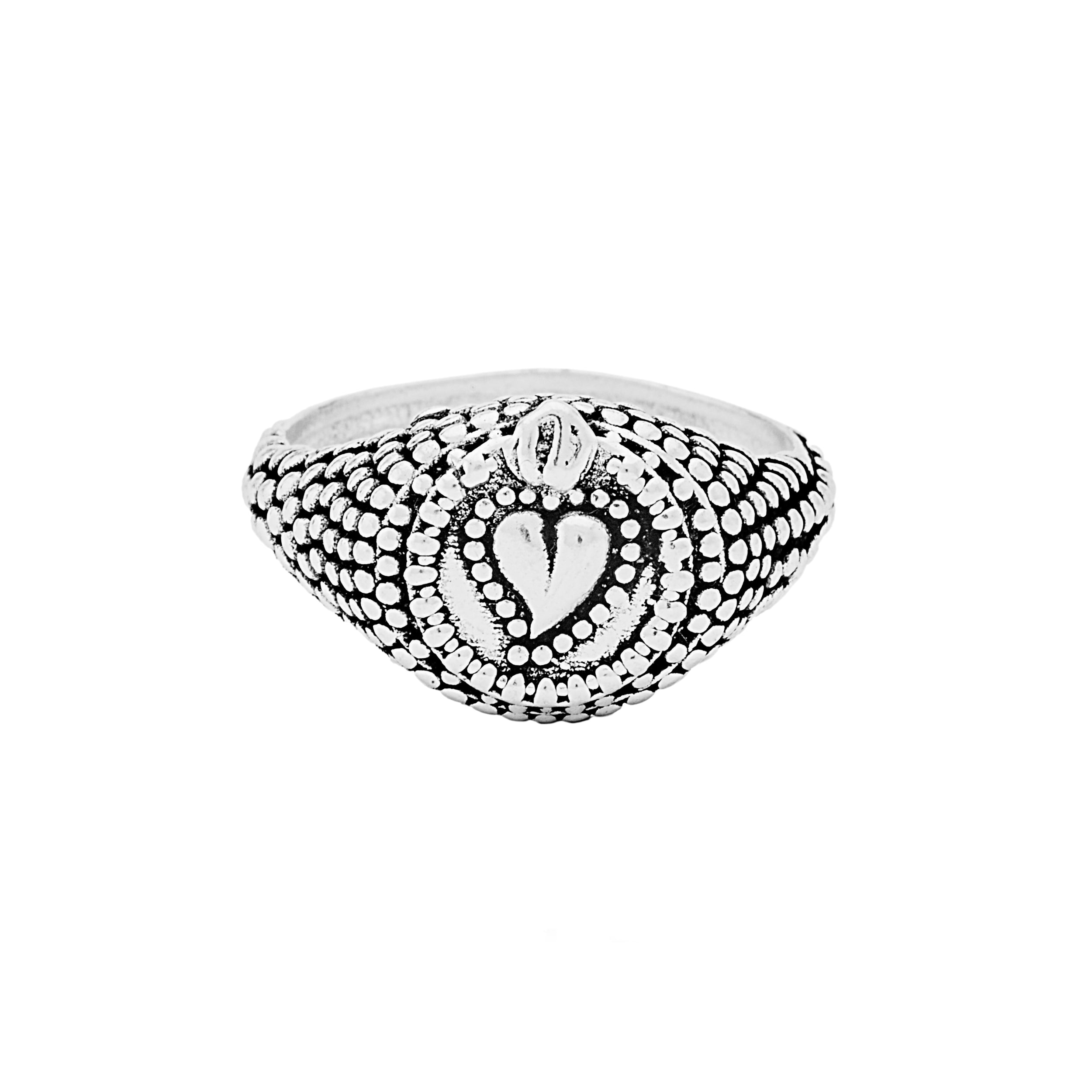 925 silver Sacred Heart ring, hand finished