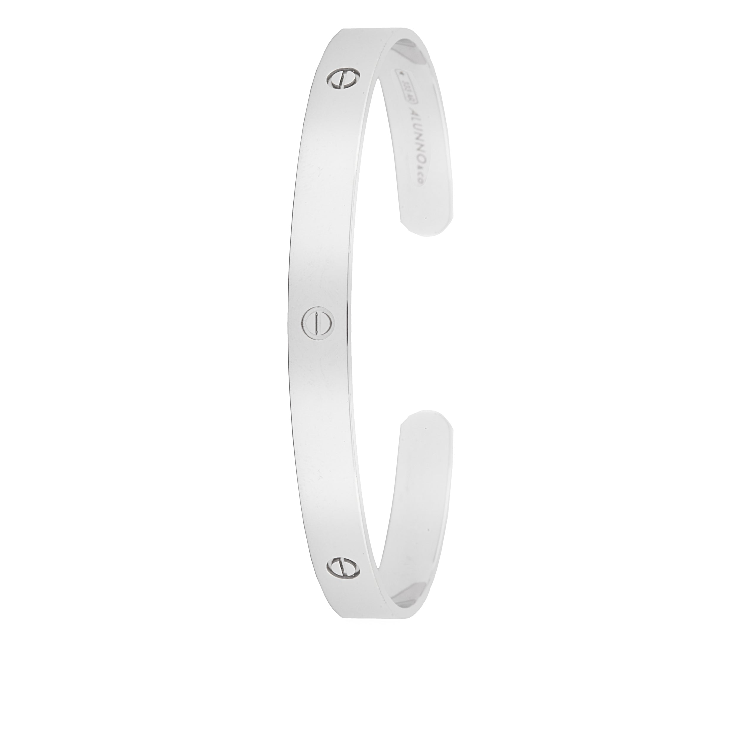 Bracciale argento 925 rigido con incise aperto sotto tipo schiava