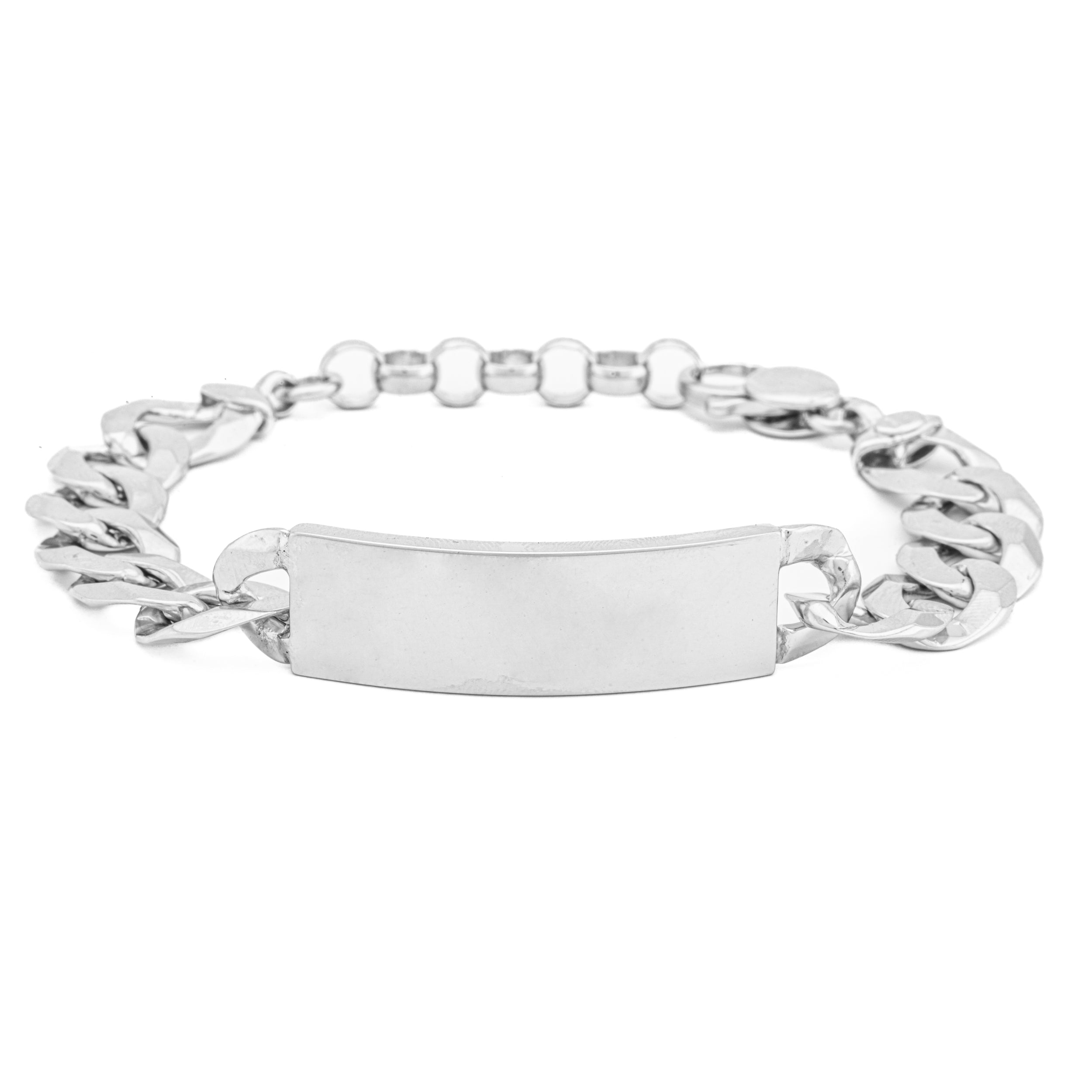 925 silver bracelet with grumette plate and chain.