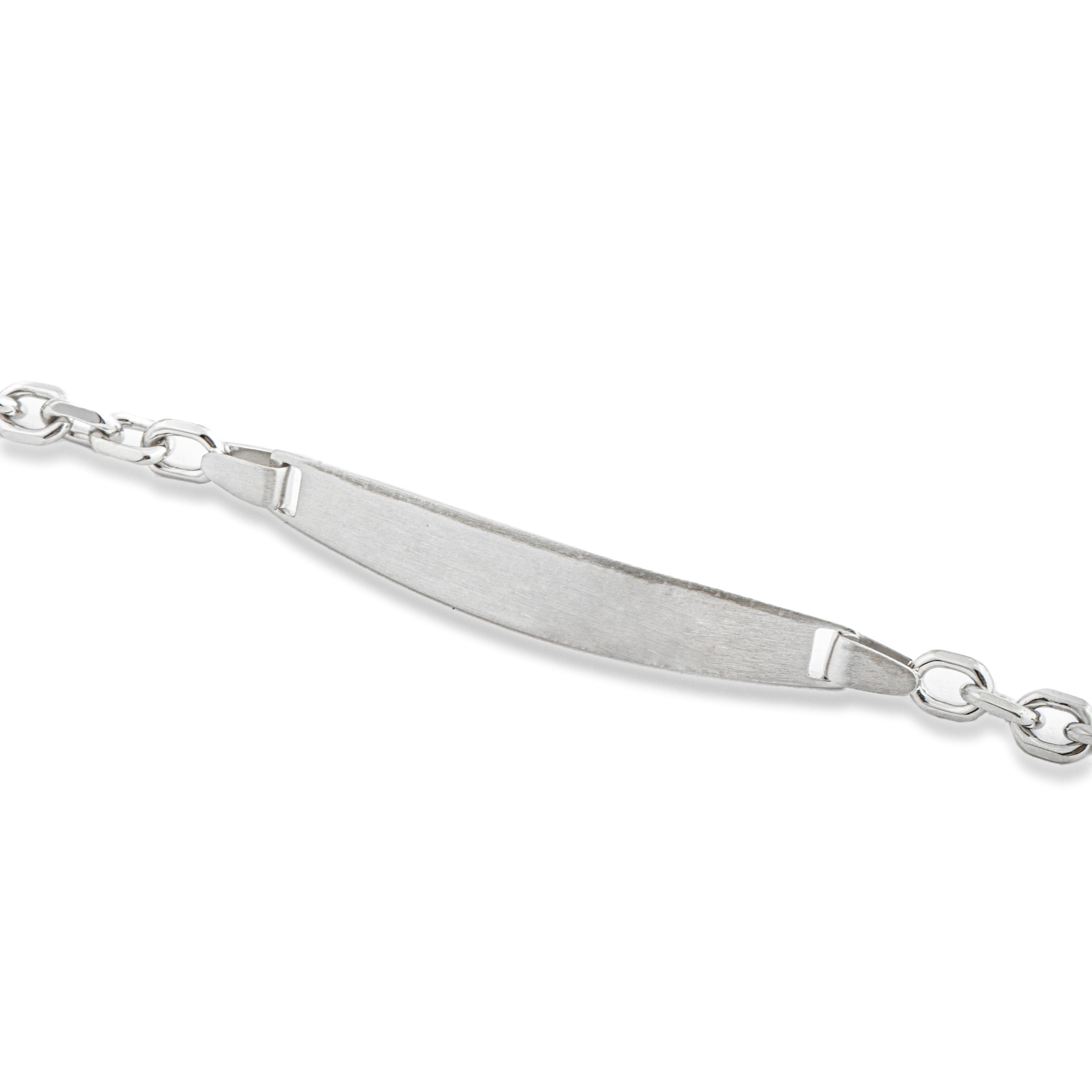 925 silver bracelet with plate and oval link.