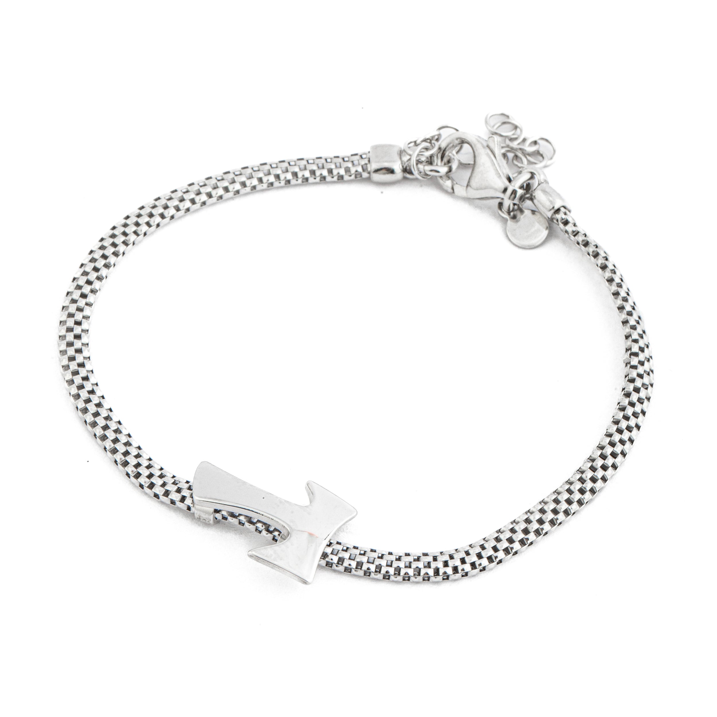 Bracciale argento 925 maglia calza con Tao