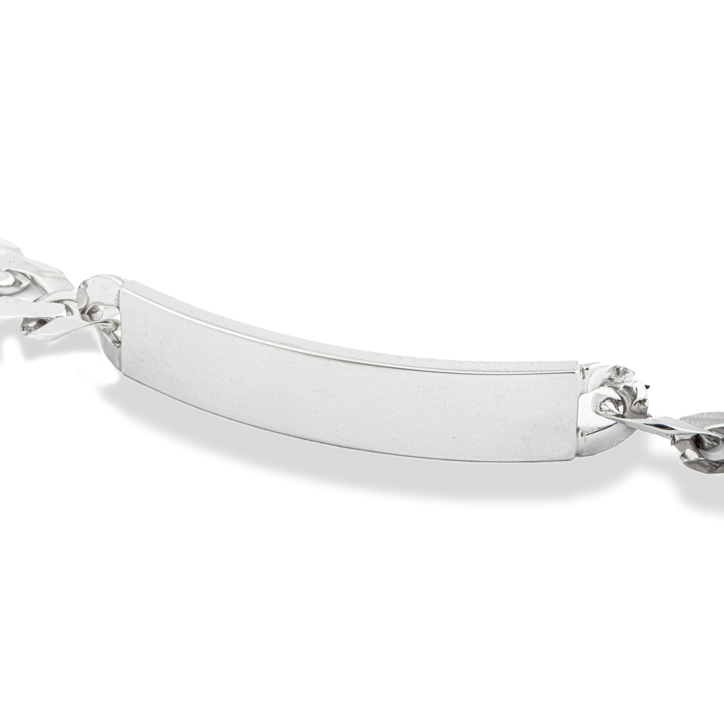 Bracciale argento 925 con piastra e catena grumette.