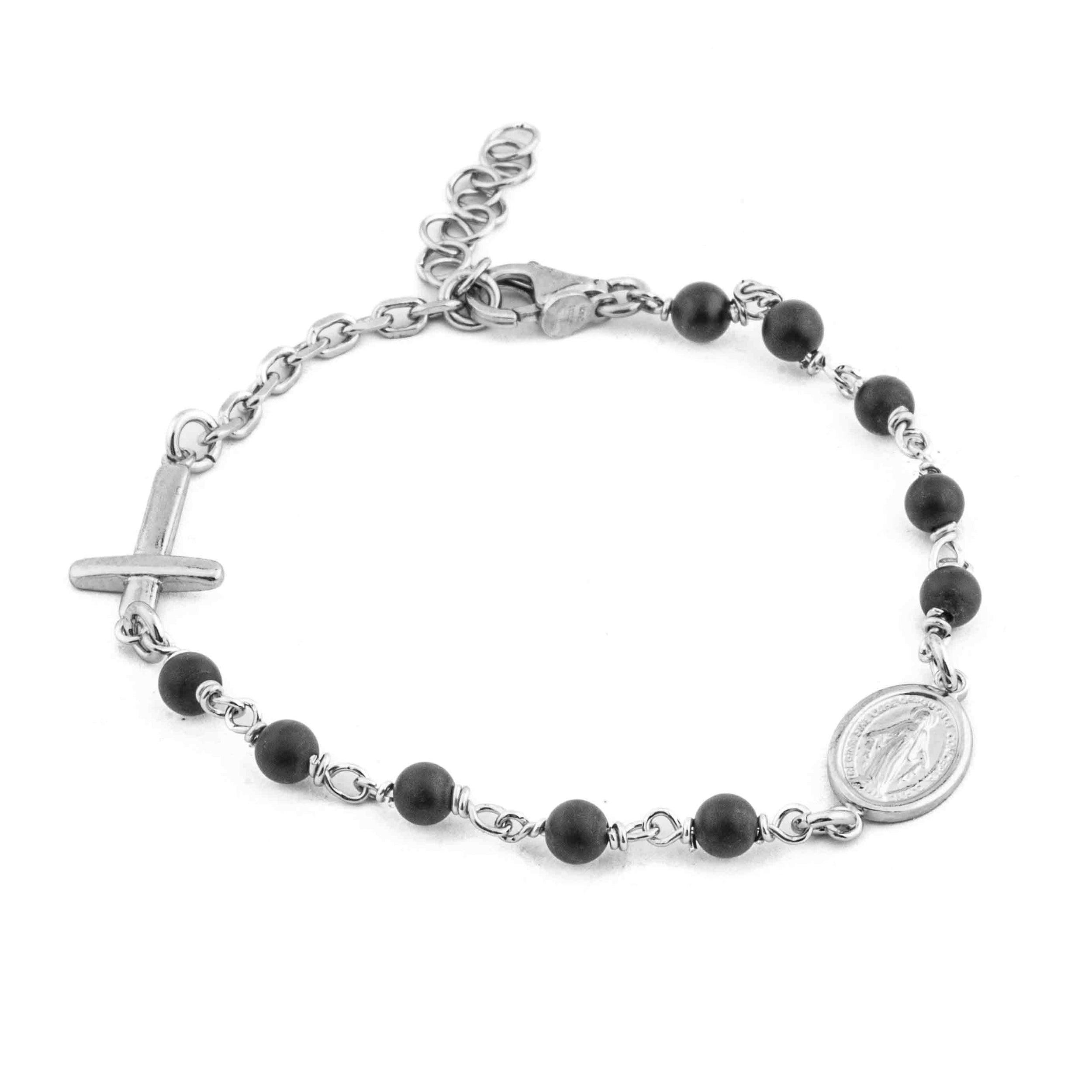 925 silver bracelet. With 4.5mm beads and Miraculous Madonna