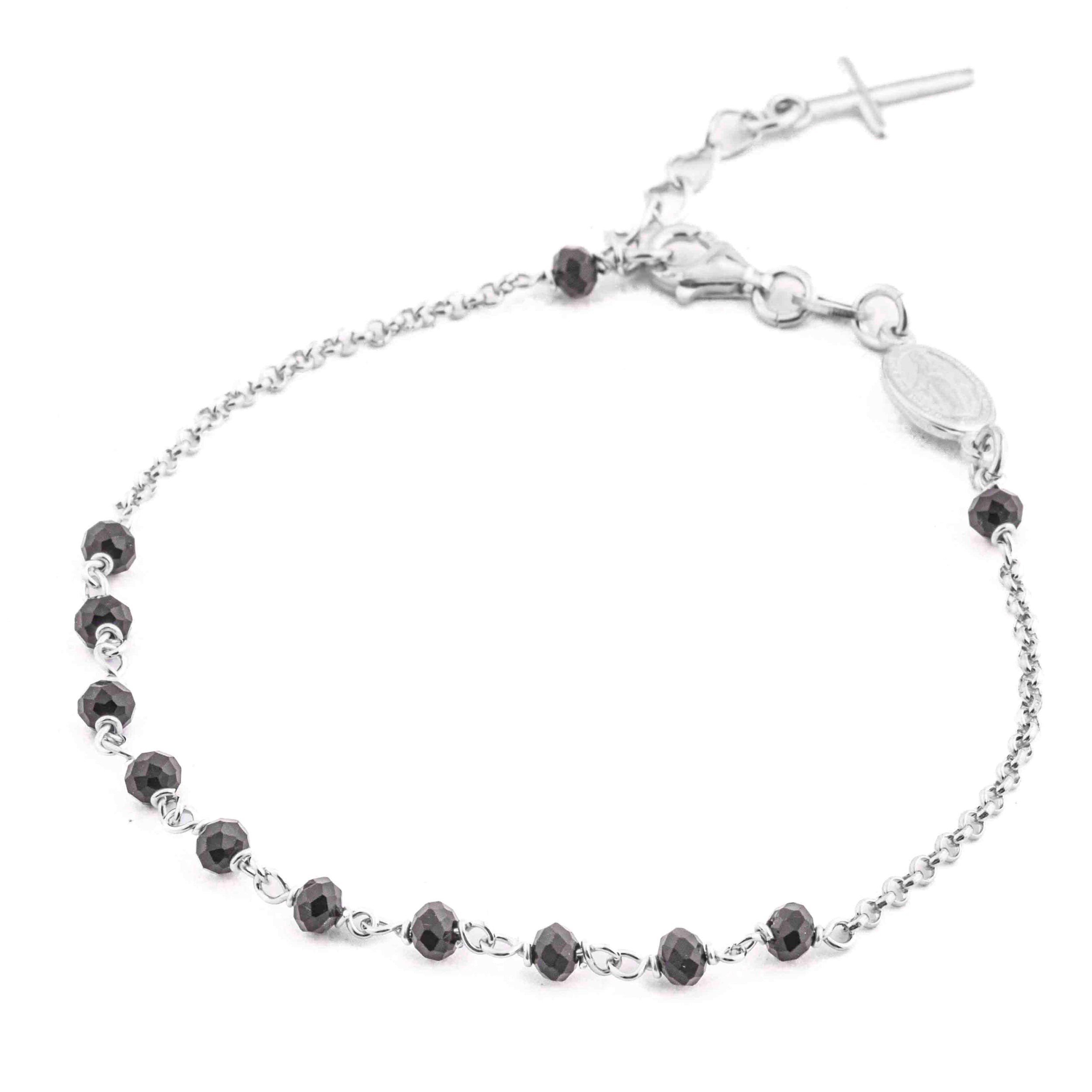 925 silver bracelet. With 2mm beads and Miraculous Madonna