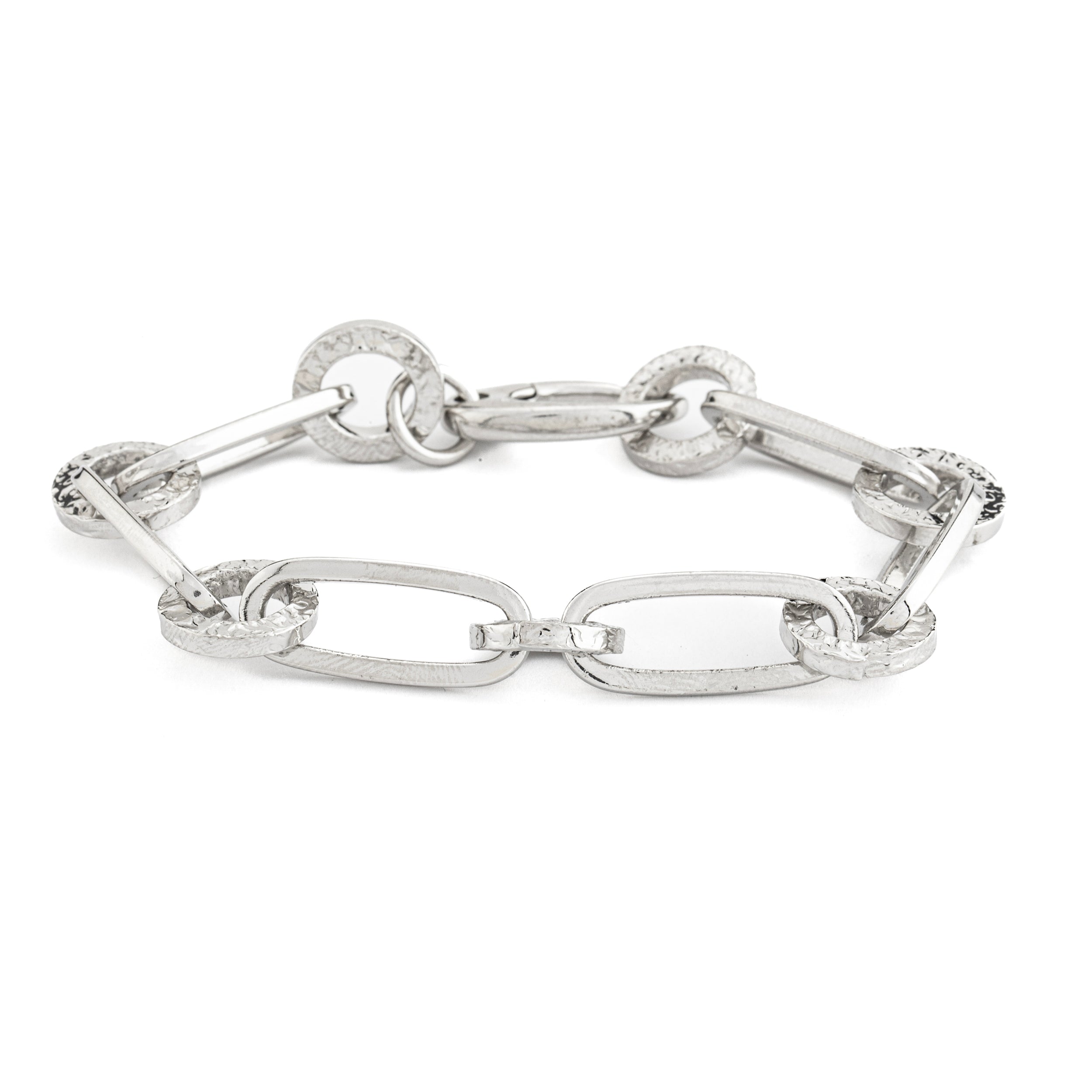 925 Silver Oval and Circle Bracelet