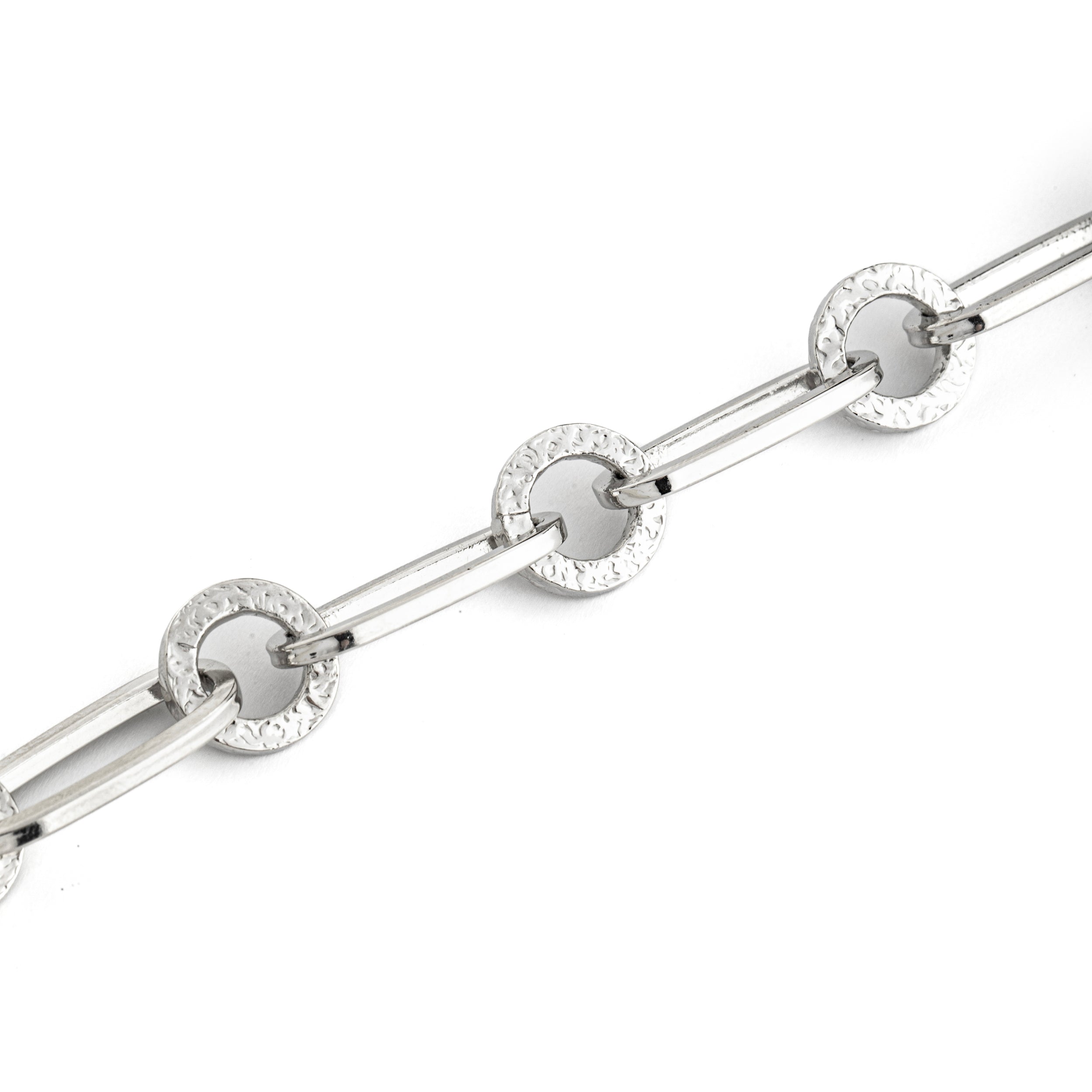 925 Silver Oval and Circle Bracelet