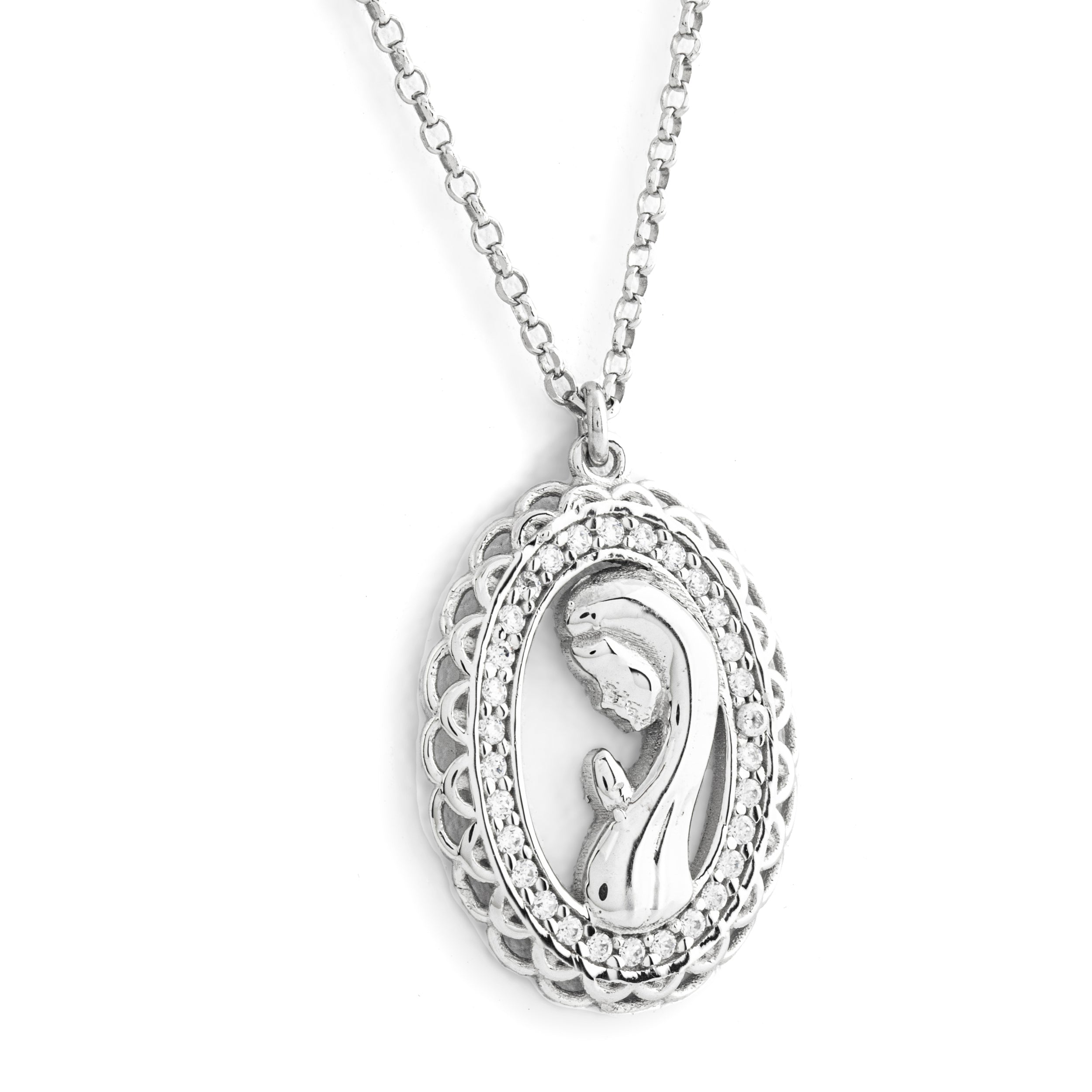 Collana Argento 925 con Madonna pendente