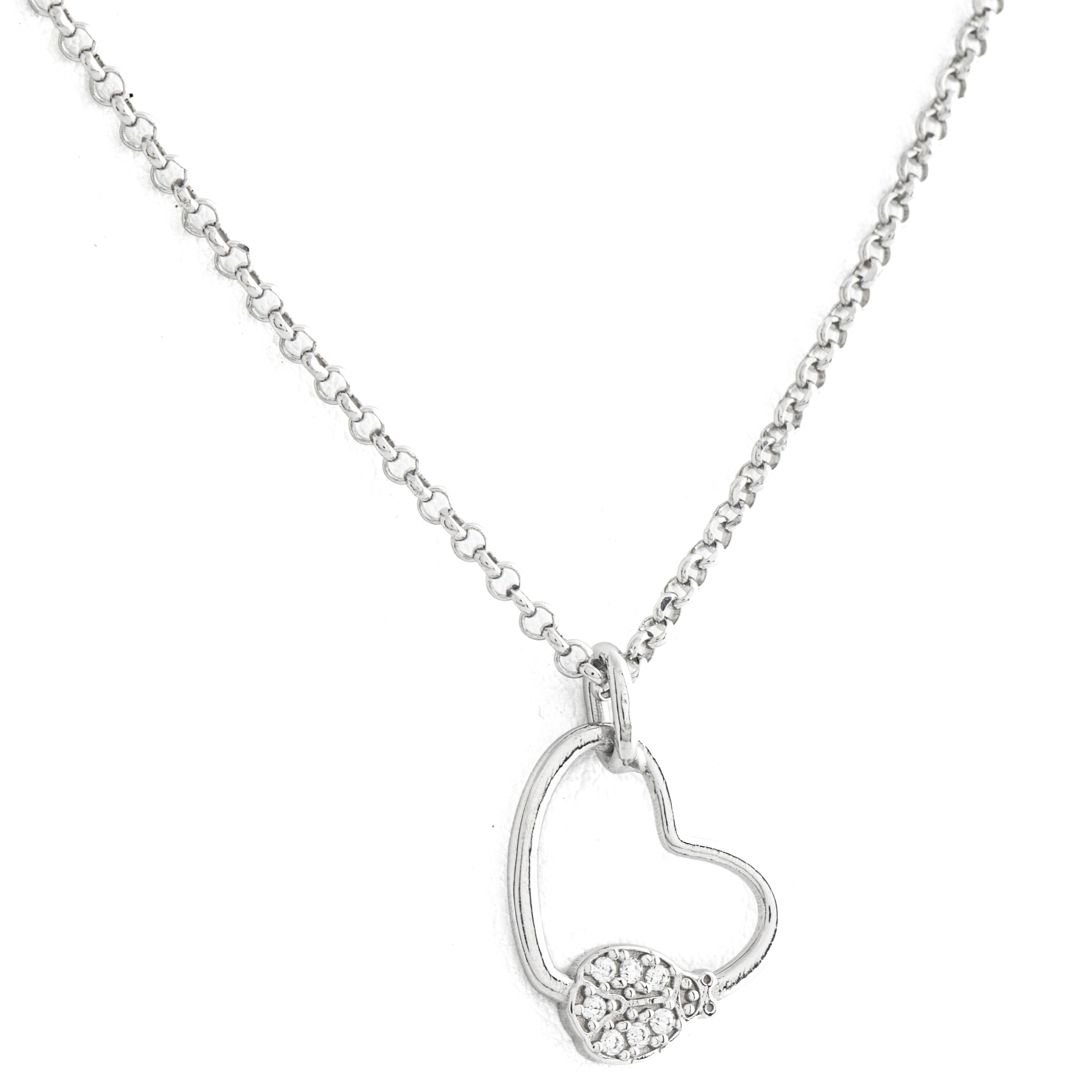 Collana Argento 925 con cuore pendente e coccinella