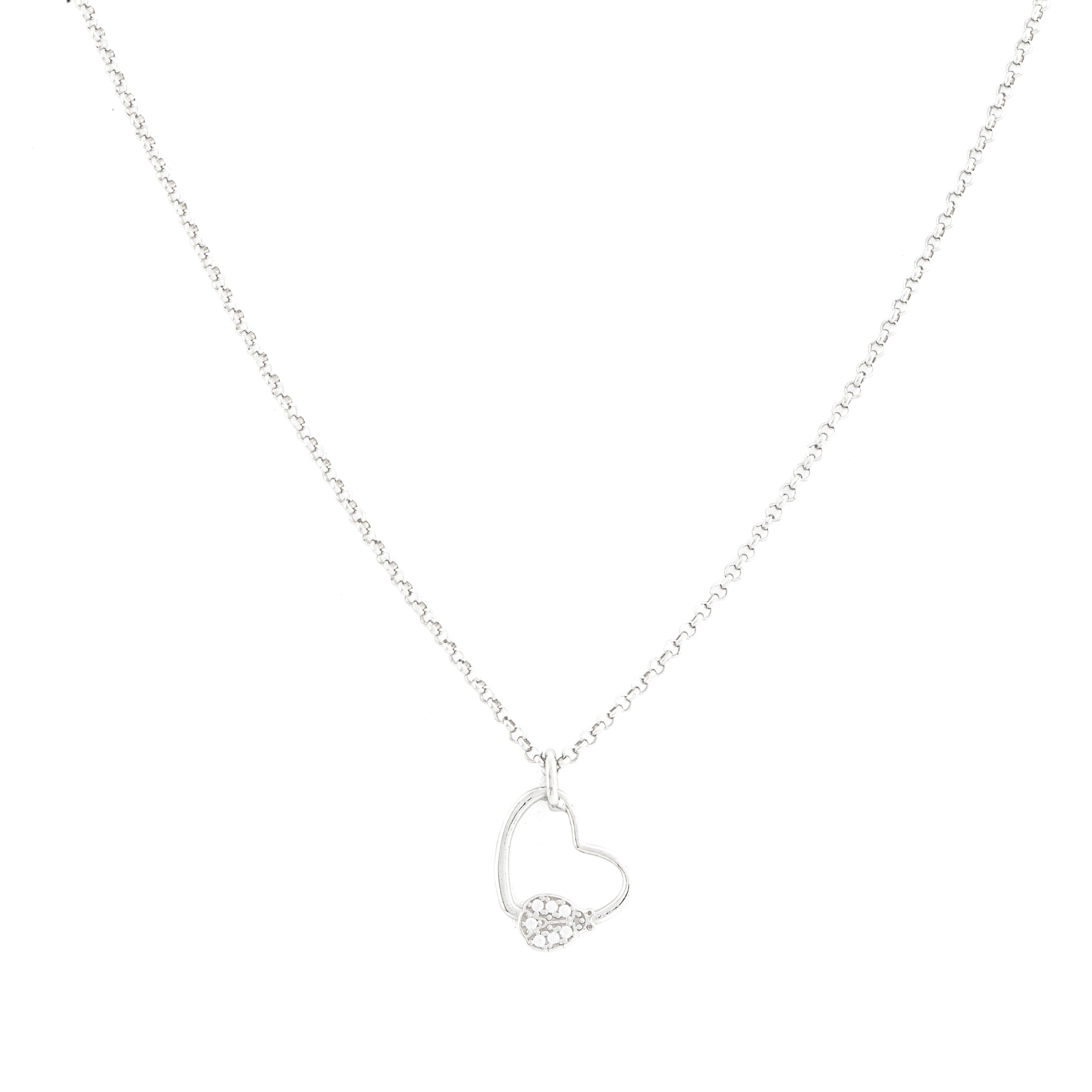 Collana Argento 925 con cuore pendente e coccinella