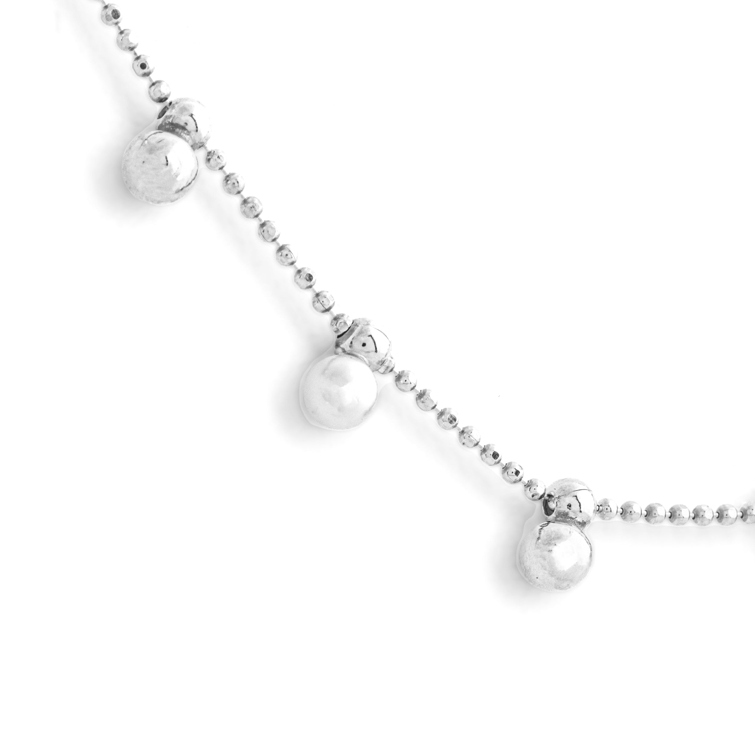 Collana Argento 925 con perle sintetiche pendenti