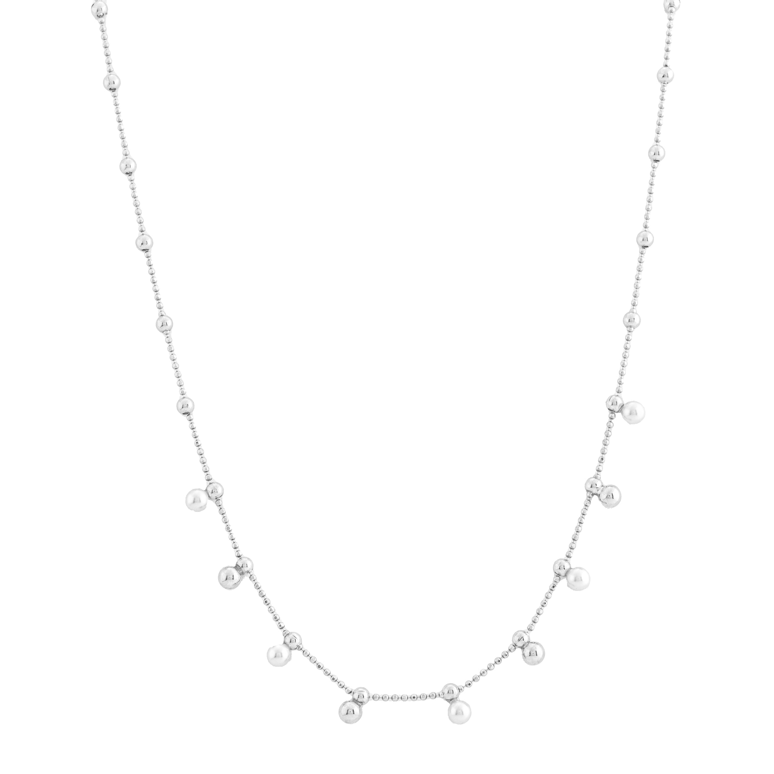 Collana Argento 925 con perle sintetiche pendenti