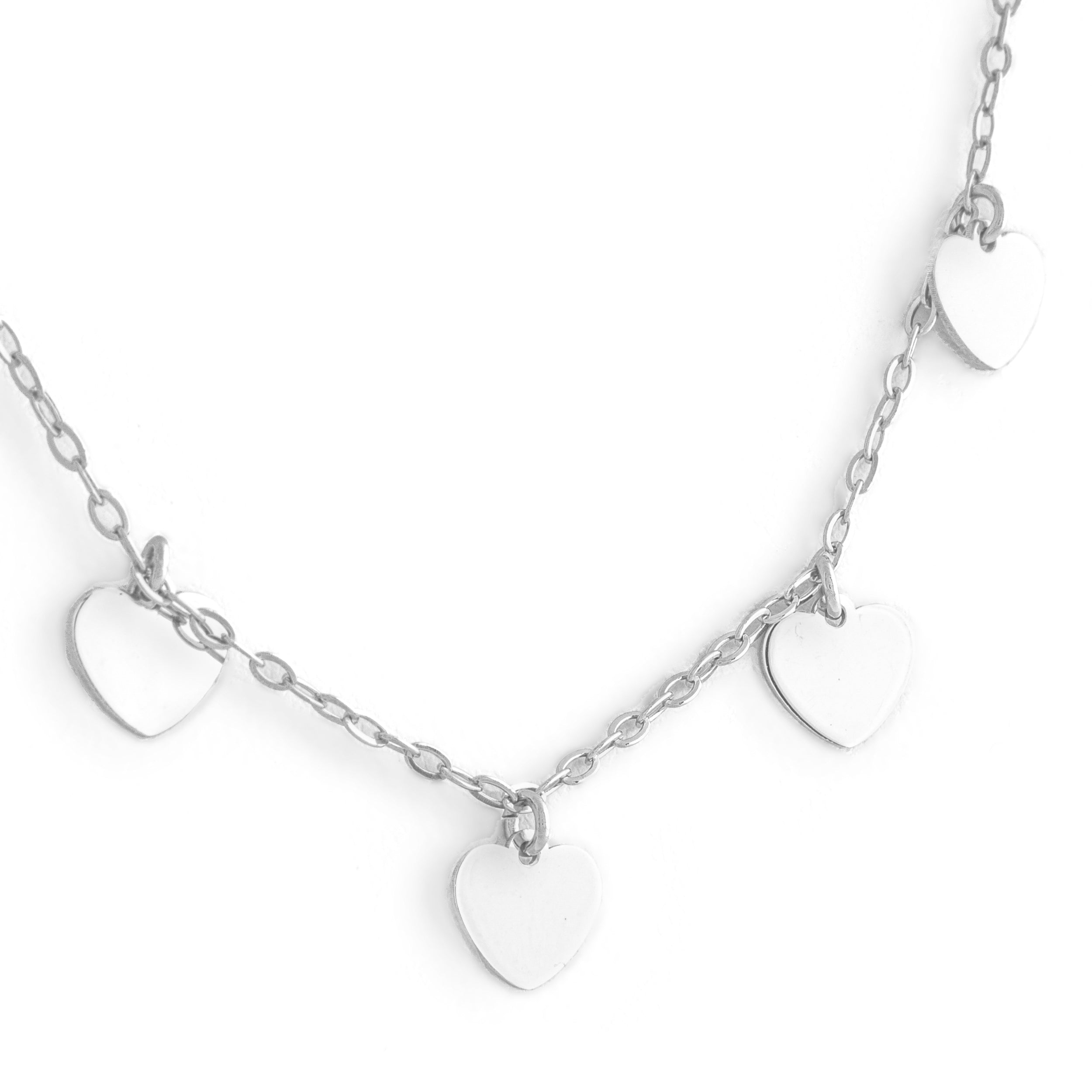 925 Silver Necklace with Hearts